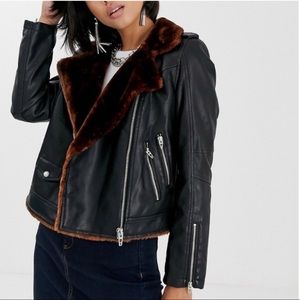 BLANK NYC dreamers vegan fur leather jacket